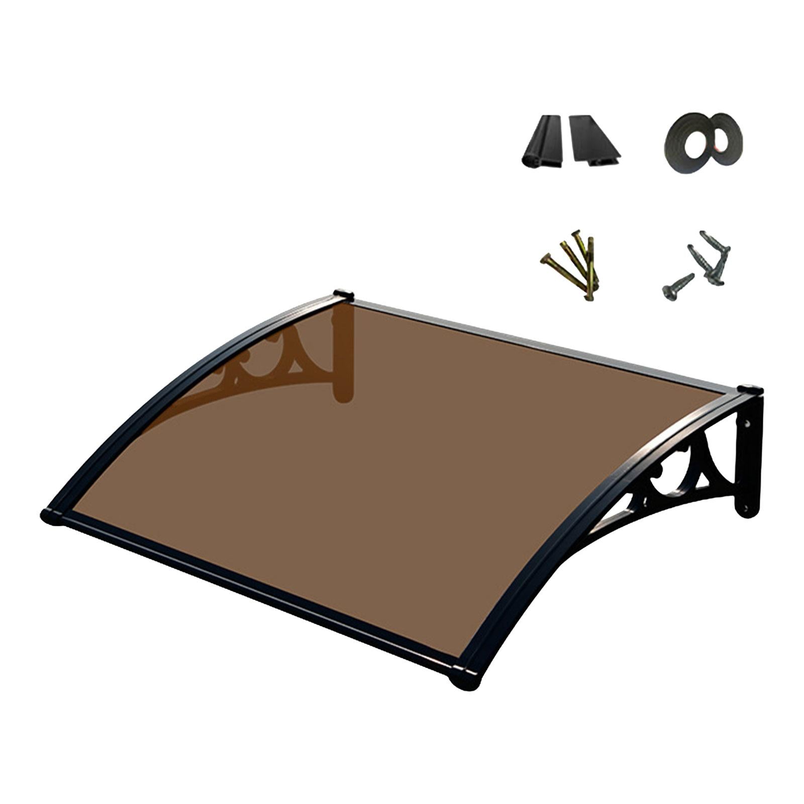 Window Awning Sturdy Patio Awning Canopy Door Canopy for Balcony Roof Window Brown 60cmx80cm