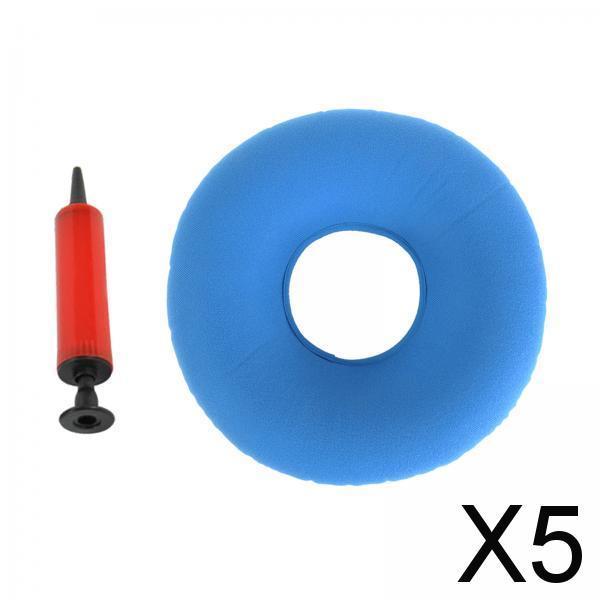 5xInflatable Donut Cushion Bed Sores Seat Pad 15'' for Pregnancy Postpartum Light Blue