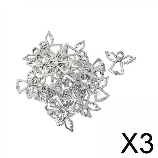 3x30Pcs Angel Wing Spacer Beads Alloy for DIY Necklace Jewelry Making Supplies