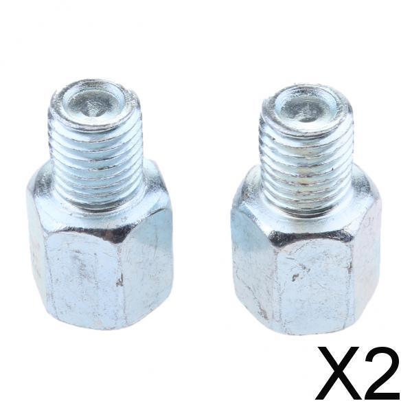 2xMotorcycle Rearview Mirror 8mm Postive to 10mm Postive Thread Adapter Screw