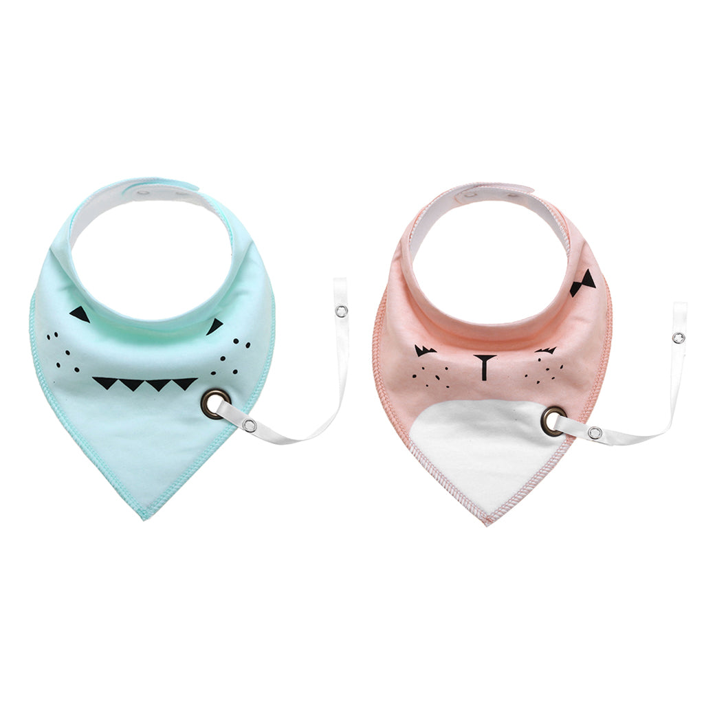 Baby Triangle Bandana Bib Saliva Towel Head Scarf & Pacifier Clip Style9