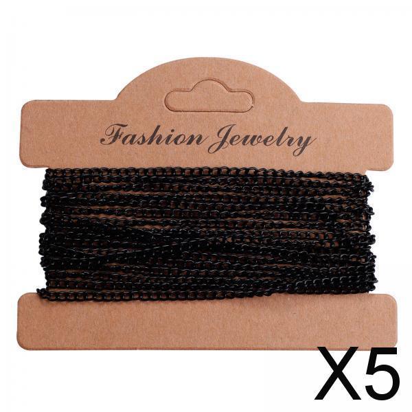 5xTwisted Link Chain DIY Jewelry Making Keychain Earrings Curb Cable Chain Black Plating