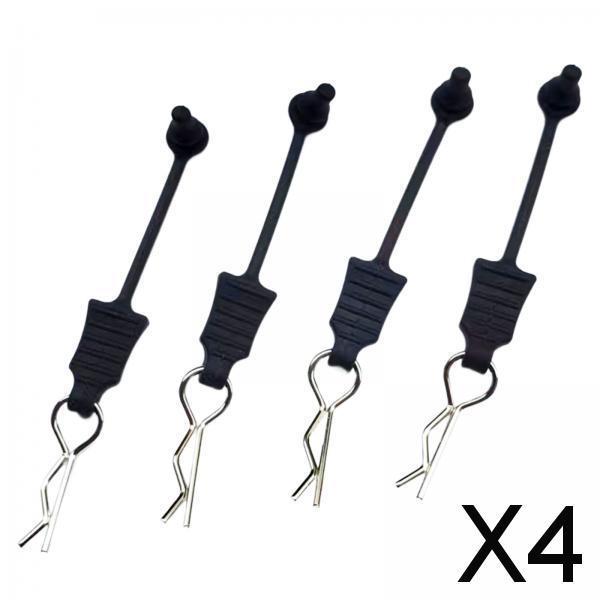 4x4x Metal Body Clips Pins with Fixing Bracket R Type Pin for RC Car Tail Wing
