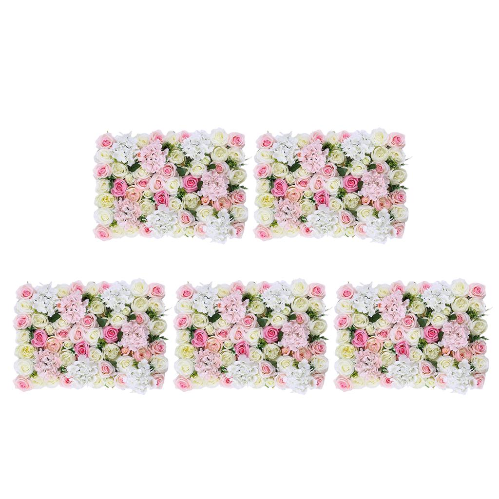 5pcs Artificial Flower Wall Panels Wedding Venue Decoration 60 x 40cm