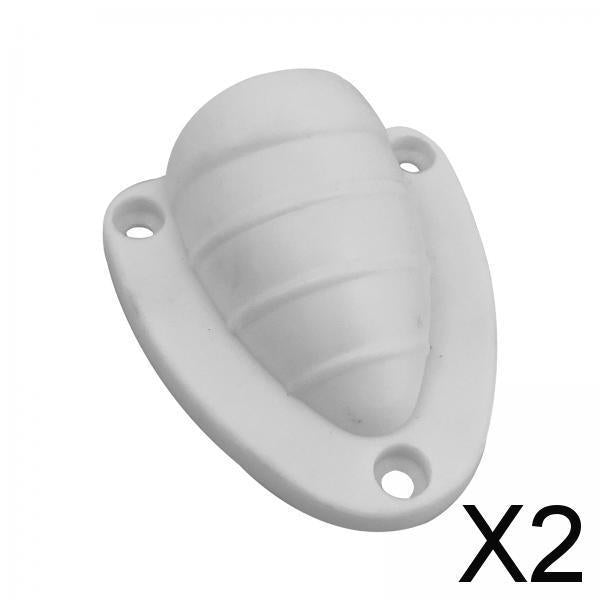 2xClam Shell Vent Cap Easy Installation for Van Yacht Outdoor Application white 65x73MM