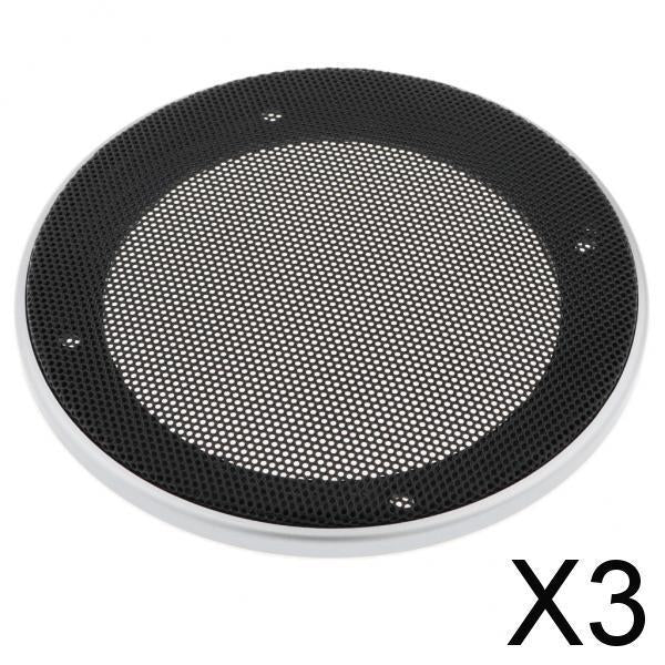 3xCar Speaker Steel Mesh Sub Woofer Subwoofer Grill Cover Silver Silver 4inch