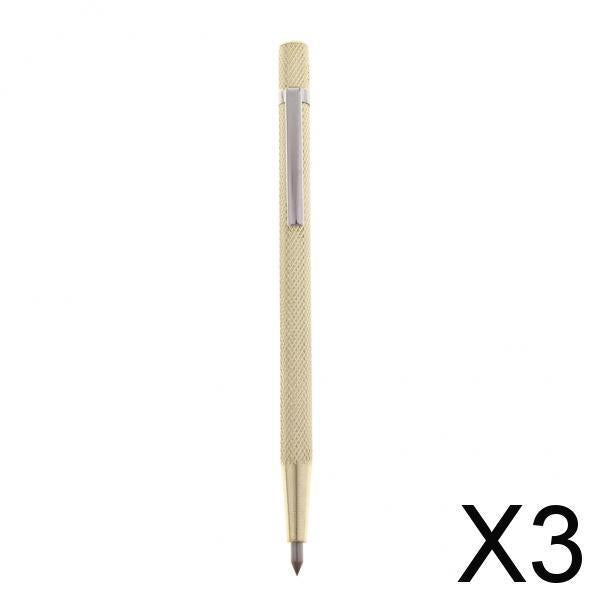 3x1Pcs Tungsten Carbide Tip Scriber Pen for Glass Ceramics Cutter Tool Golden