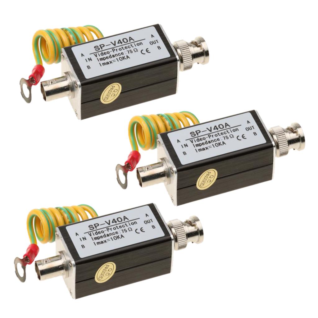 3 Pieces Video Signal Surge Protector Arrester Protection Device for Camera