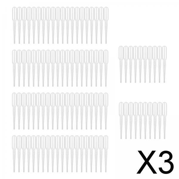3x100 Pieces Disposable Eye Dropper Transfer Graduated Pipettes Small Home Use 1mL