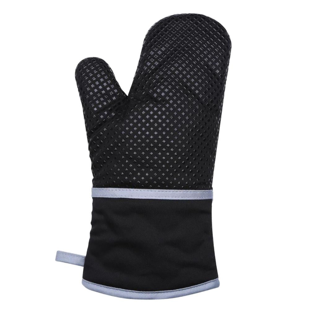 1Piece Kitchen Cooking Heat Resistant Cotton BBQ Oven Glove Insulation Black