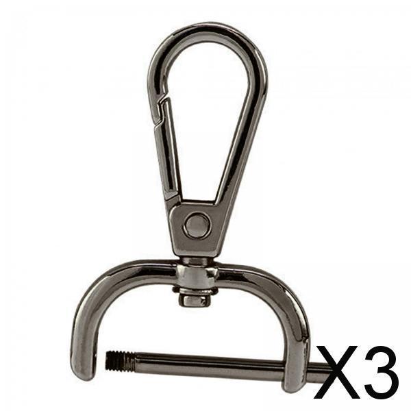 3xSwivel Snap Hooks Replacement DIY Crafts Trigger Clips Swivel Lobster Clasps 19mm  Black