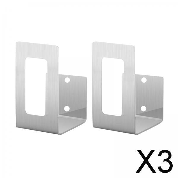 3xHanging Wall Mount Storage Rack Stainless Steel for Kitchen Home Utensils Silver