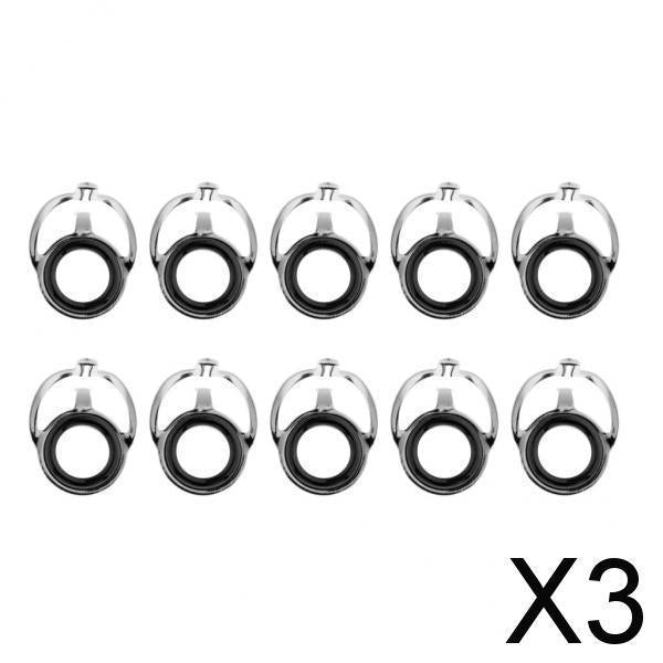 3x10pcs Fishing Rod Guide Eyes Ceramic Ring DIY Rod Building Component Size 10