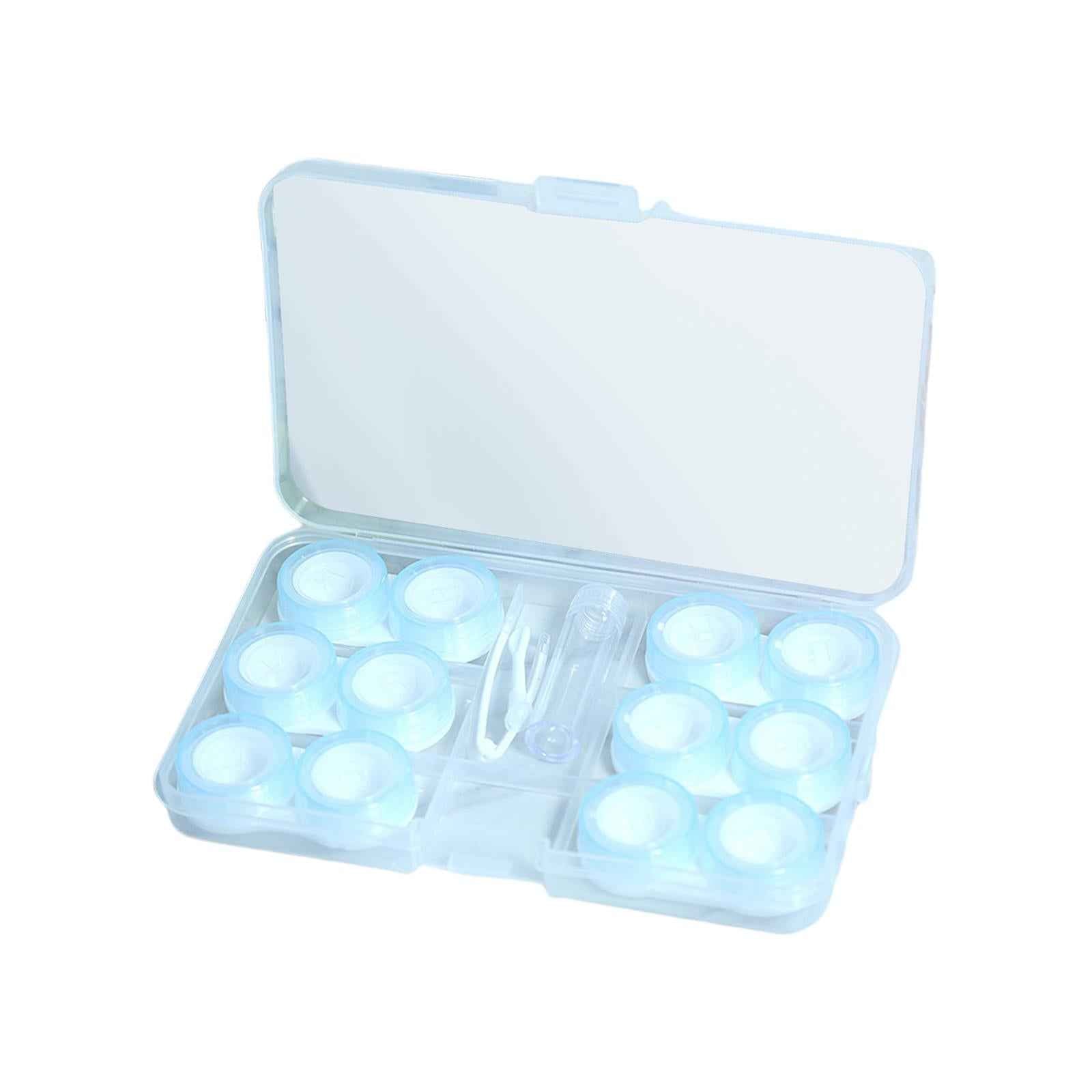 Travel 6 Pairs Contact Lens Case Set Keeping Contact Lens Clean and Clear Blue