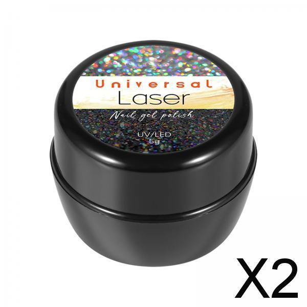 2xGlitter Gel Nail Polish Saprkling Sequins for Home DIY Manicure Nail Art