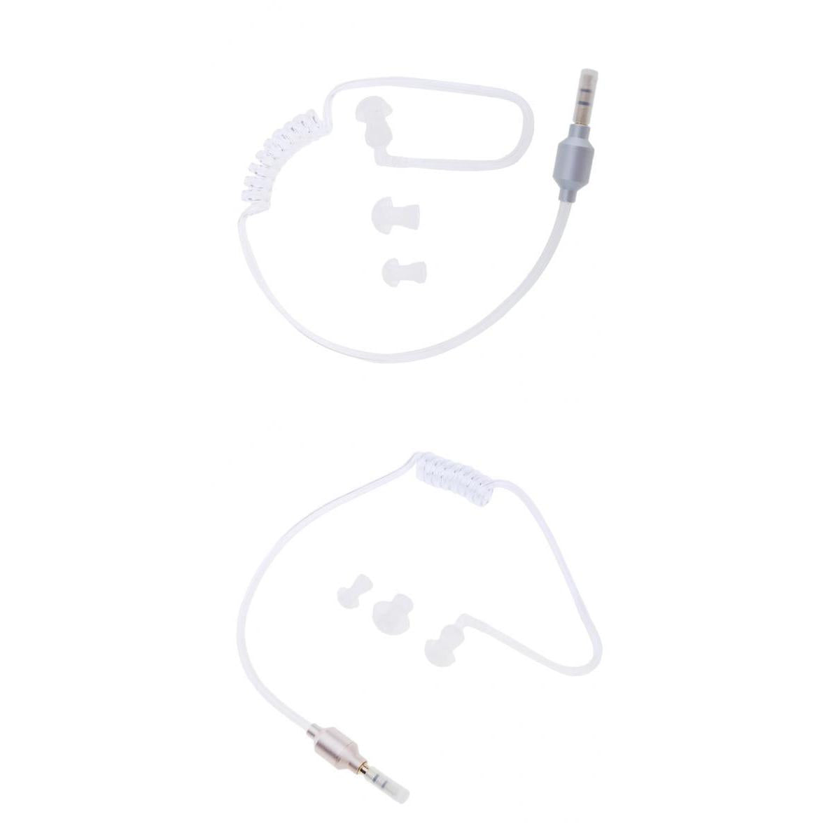 3.5mm Mono Headset Earphone Stereo Air Tube Mic Earpiece Lightweight 2Pcs