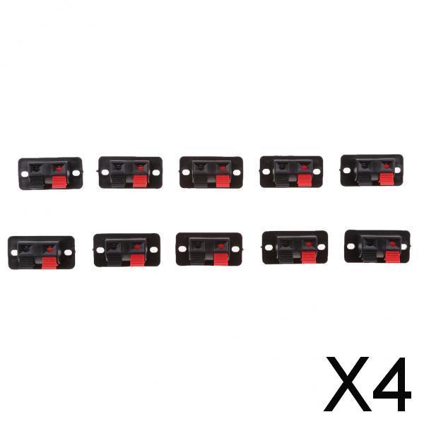 4xPush Release Connector Plate Stereo Speaker Terminal 2 Position 1 Row
