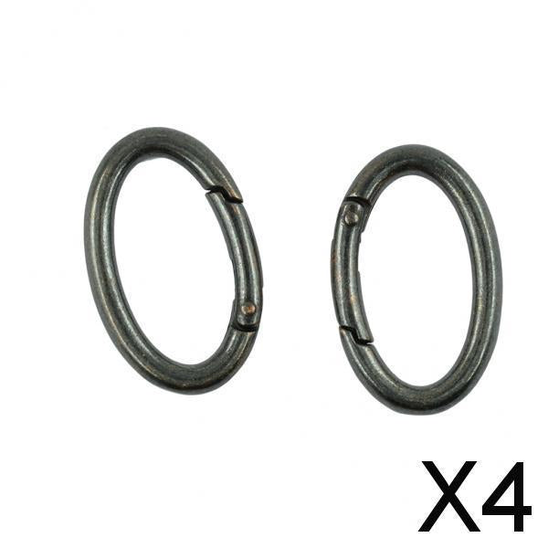 4x4pcs Vintage Copper Alloy Oval Spring Snap Hooks Clip For Handbag Strap