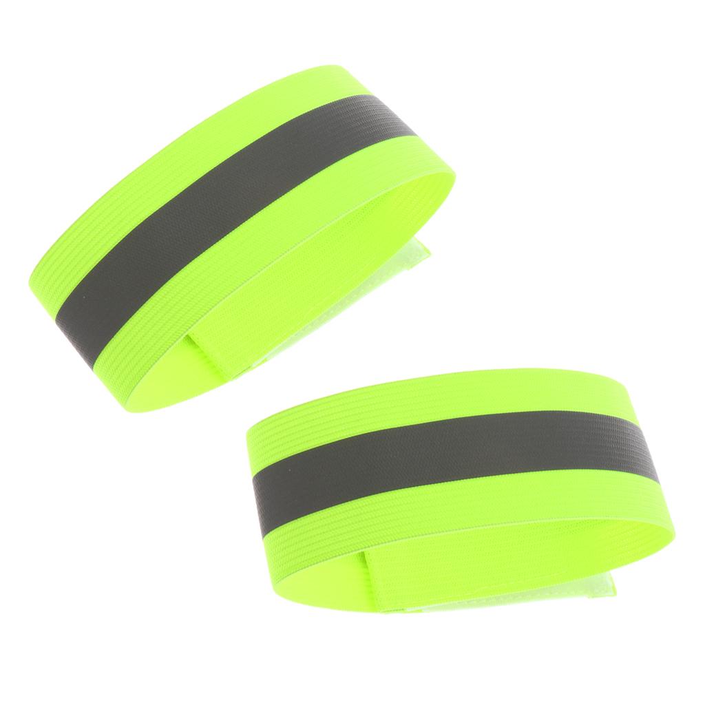 1 Pair Elastic Reflective Wrist Arm Ankle Bands for Running Jogging Cycling