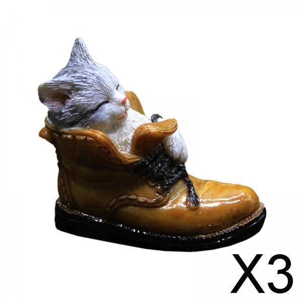 3xMiniature Animals Fairy Garden Micro Landscape Figurine Bonsai Decor Craft