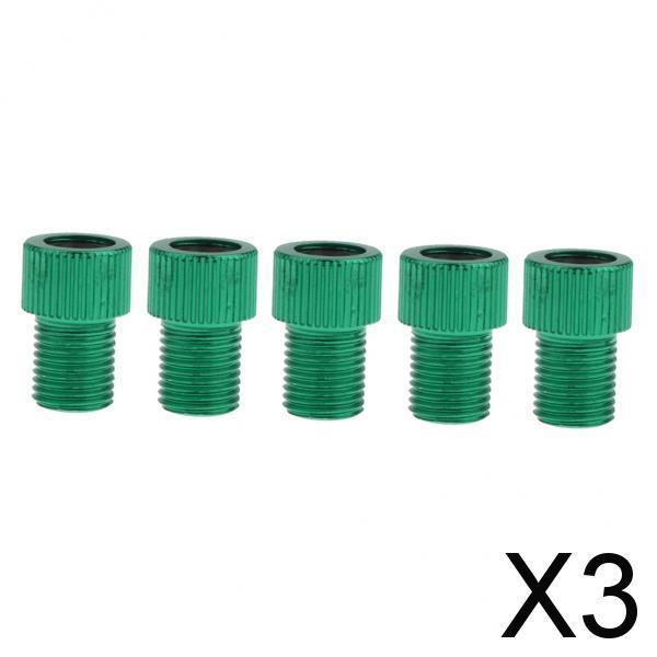 3x5x Presta to Schrader Valve Adaptor Converter Bike Pump Connector Green