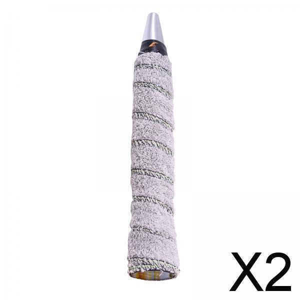 2xCotton Towel Tennis Badminton Racket Grip Wrap Tape Overgrip Non Slip Grey