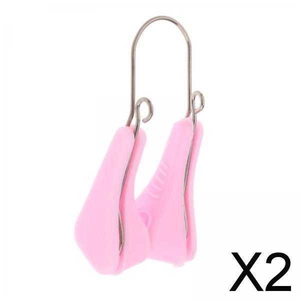 2xNose Shaper Lifter Clip Nose Beauty Up Lifting for Curved Nose pink