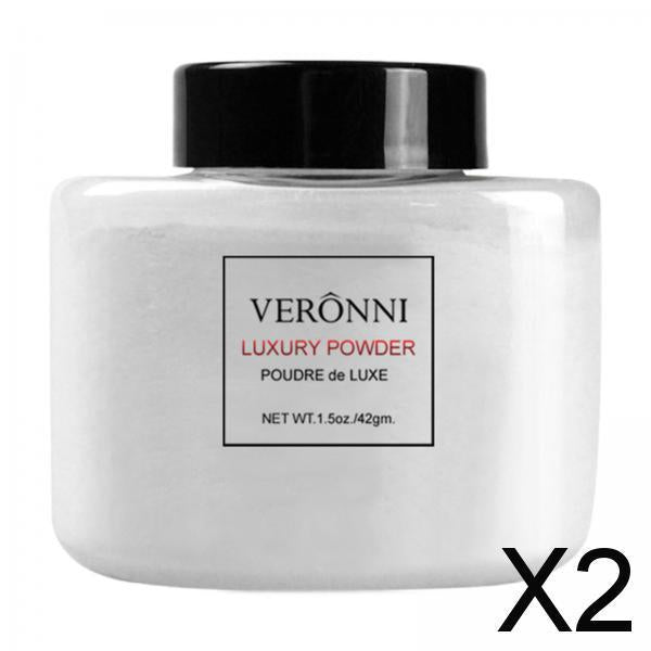 2xLoose Face Powder Semi-Matte Finish Smooth Skin Light Makeup Oil Control 01