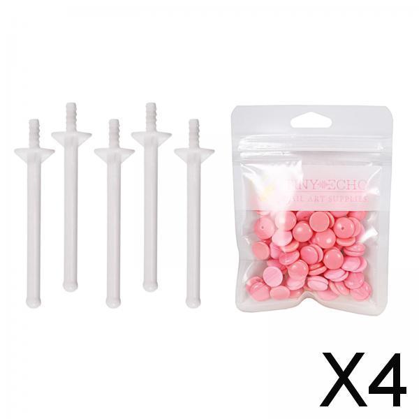 4x1Bag Depilatory Wax Waxing Beads Hair Removal Set & 5x Applicator Rose