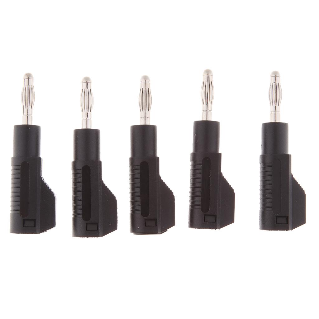 5Pcs Unshrouded Stackable 4mm Banana Plug Speaker Cable Connectors  black