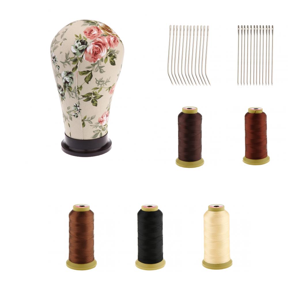 5 Sewing Braid Thread I J Needle Cork Head Model Wig Hair Extensions Making