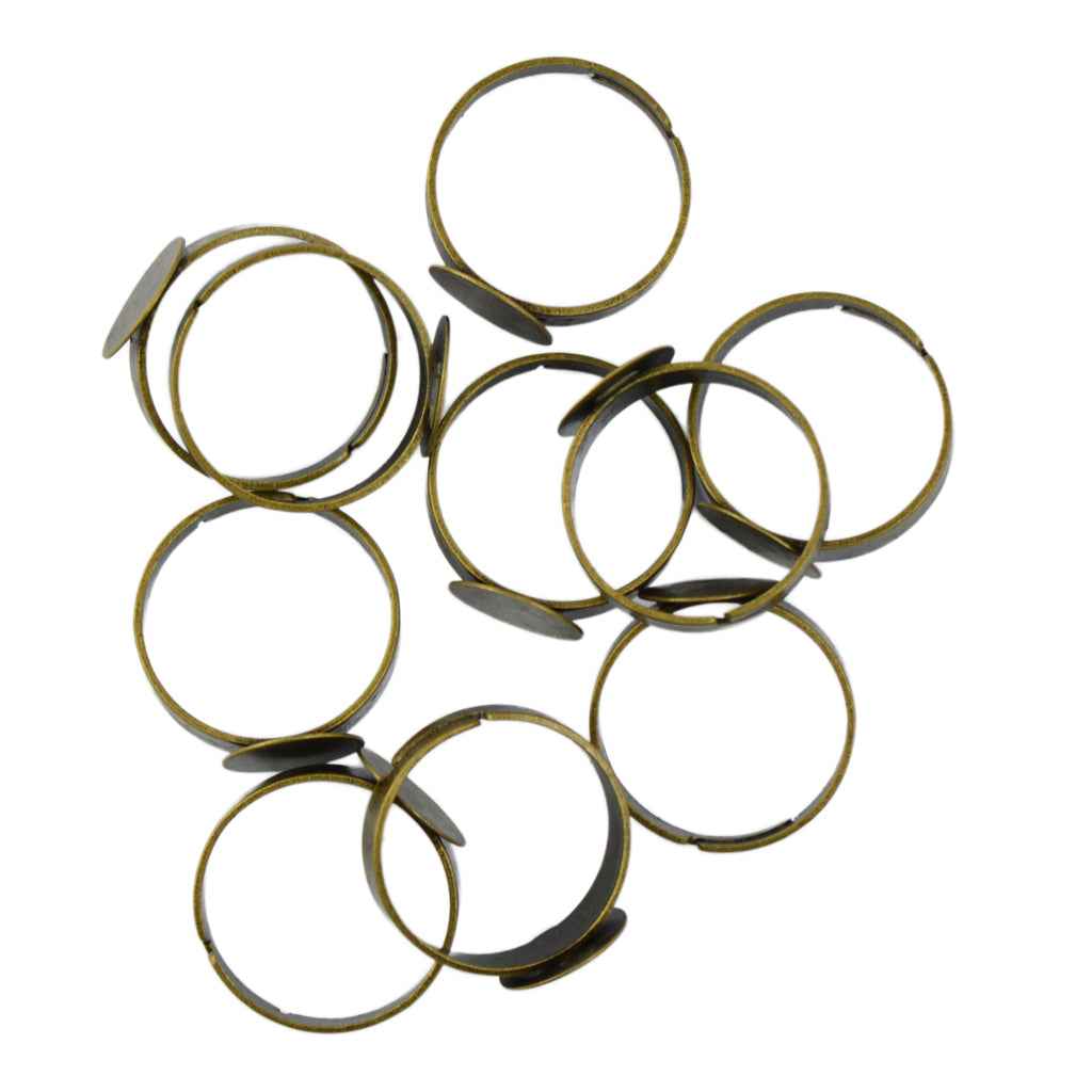 Pack of 10 Ring Bases Blank Rings Jewelry Making Components Findings w/ Pad