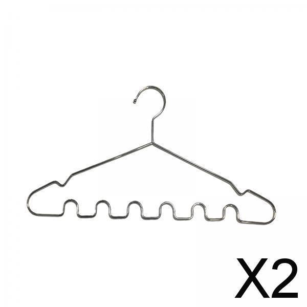2xSpace Saving Wardrobe Hangers Heavy Duty with Shoulder Grooves for Dresses Argent