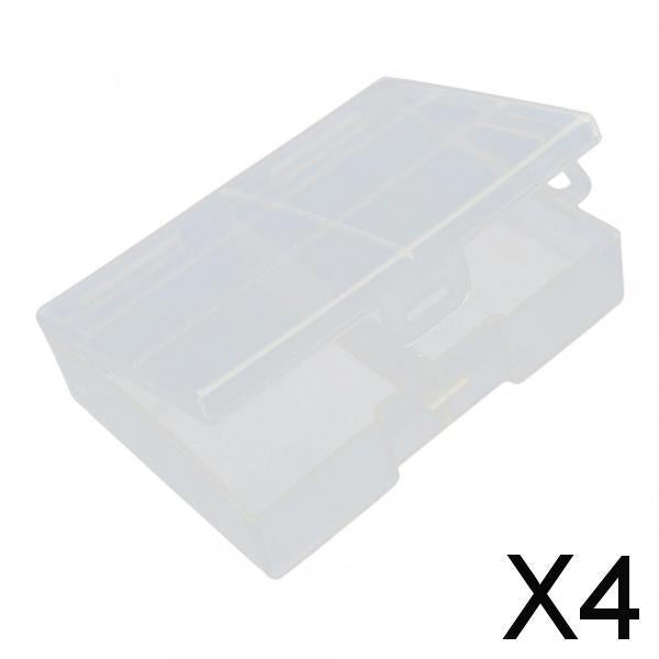 4xClear AA Plastic Battery Storage Case/Organizer/Holder Holds 24x AA