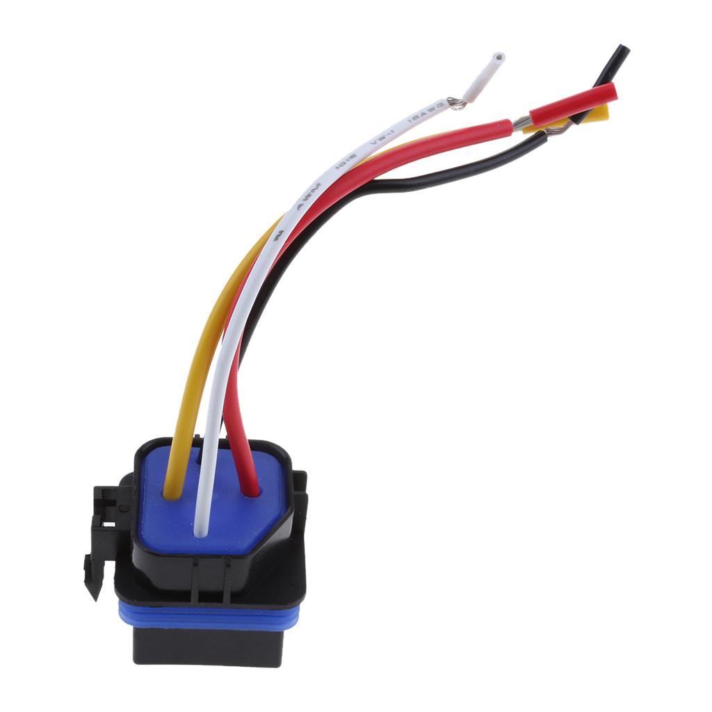 Waterproof 12/24V 40 Amp Auto Relay Socket Normally Open 4 Pin Wire Harness