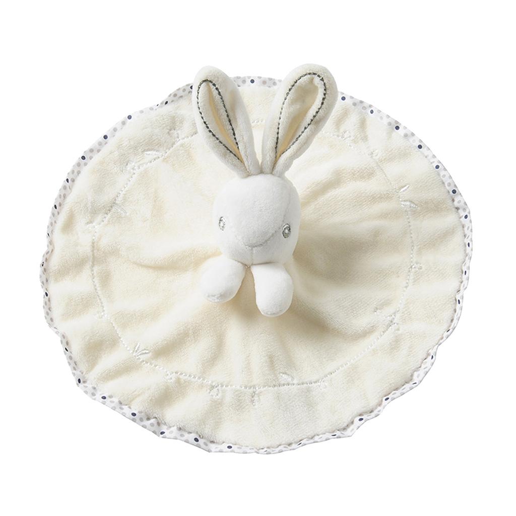 Baby Bunny Security Blanket Plush Comforter Sleep Stuffed Toy White