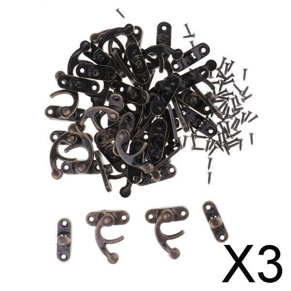 3x20 Sets Antique Cabinet Jewelry Box Wooden Box Hasp Latch Hook With Screws