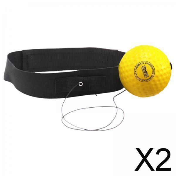 2xBoxing Reflex Ball Hand Eye Coordination Training Reflex Punching Fight Ball Yellow Ball 20g