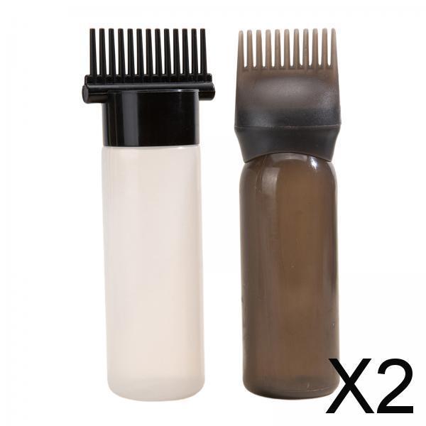 2x2x Root Comb Applicator Bottles Hair Dye Bottle Applicator Brushes for Salon Black