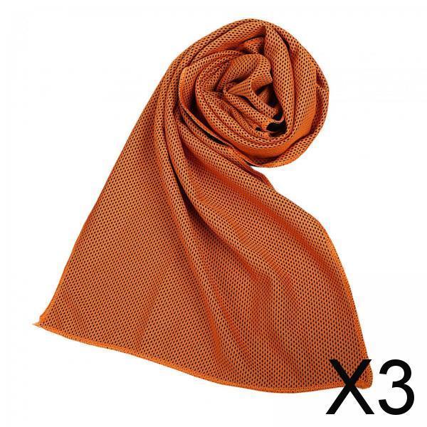 3xCooling Towel Breathable Fast Drying Ice Towel for Exercise Hot Weather orange