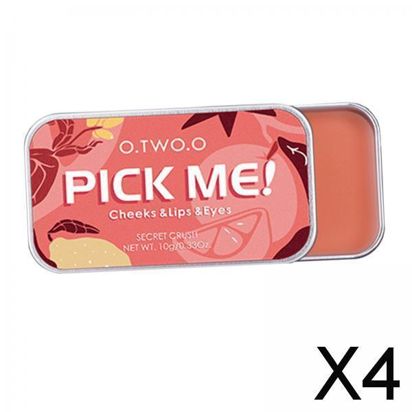 4x3-in-1 Lipstick Eye Shadow Blush Repairing Palette Monochrome Rouge Cream A