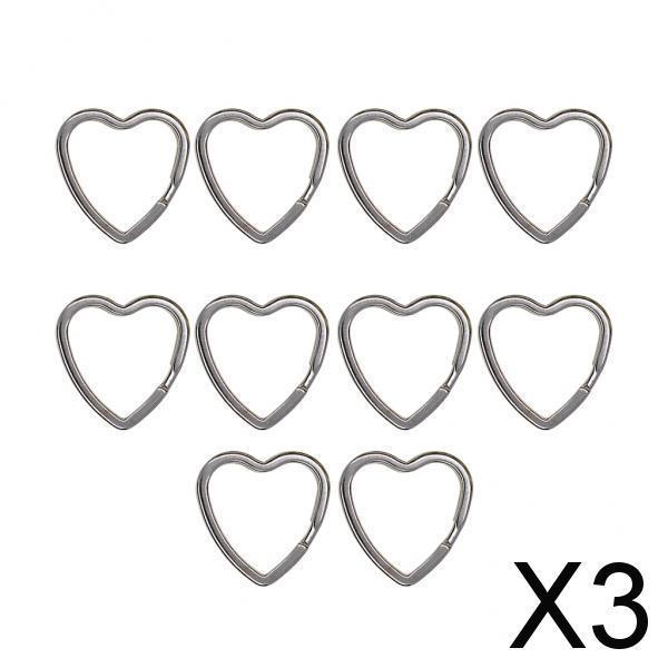 3xHeart Flat Split ring Key Ring Connector Keychain Loop Finding Jump Rings B