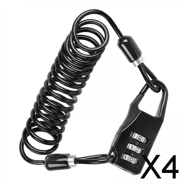 4xMotorcycle Helmet Lock Combination Lock Anti-theft for Cabinets Luggage