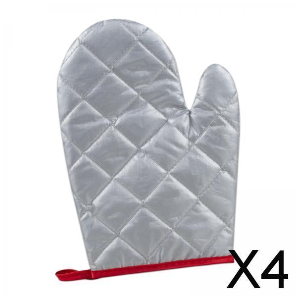 4xInsulation Glove Heat Resistant Non Slip Oven Gloves for BBQ Frying Grilling