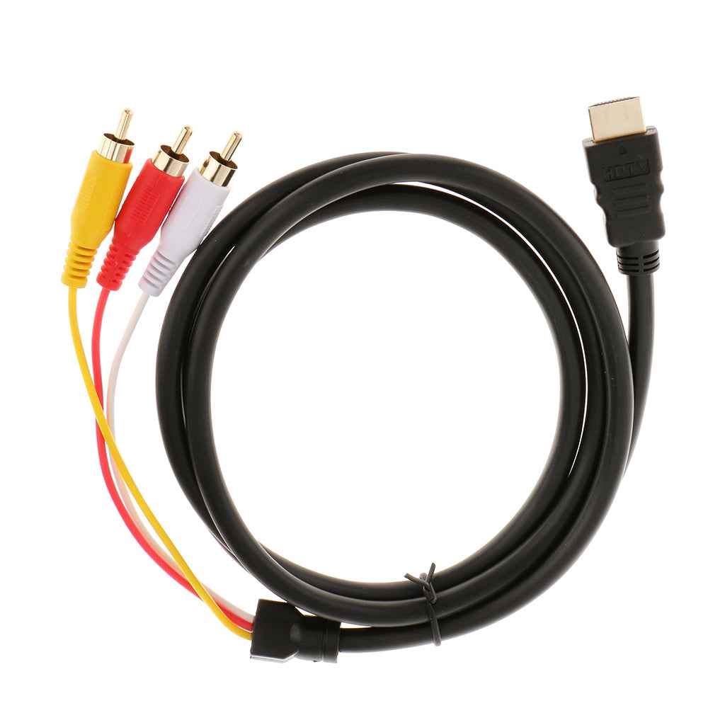 1.5M HDMI Male to 3 RCA Audio Video AV Component Cable Adapter Gold Plated