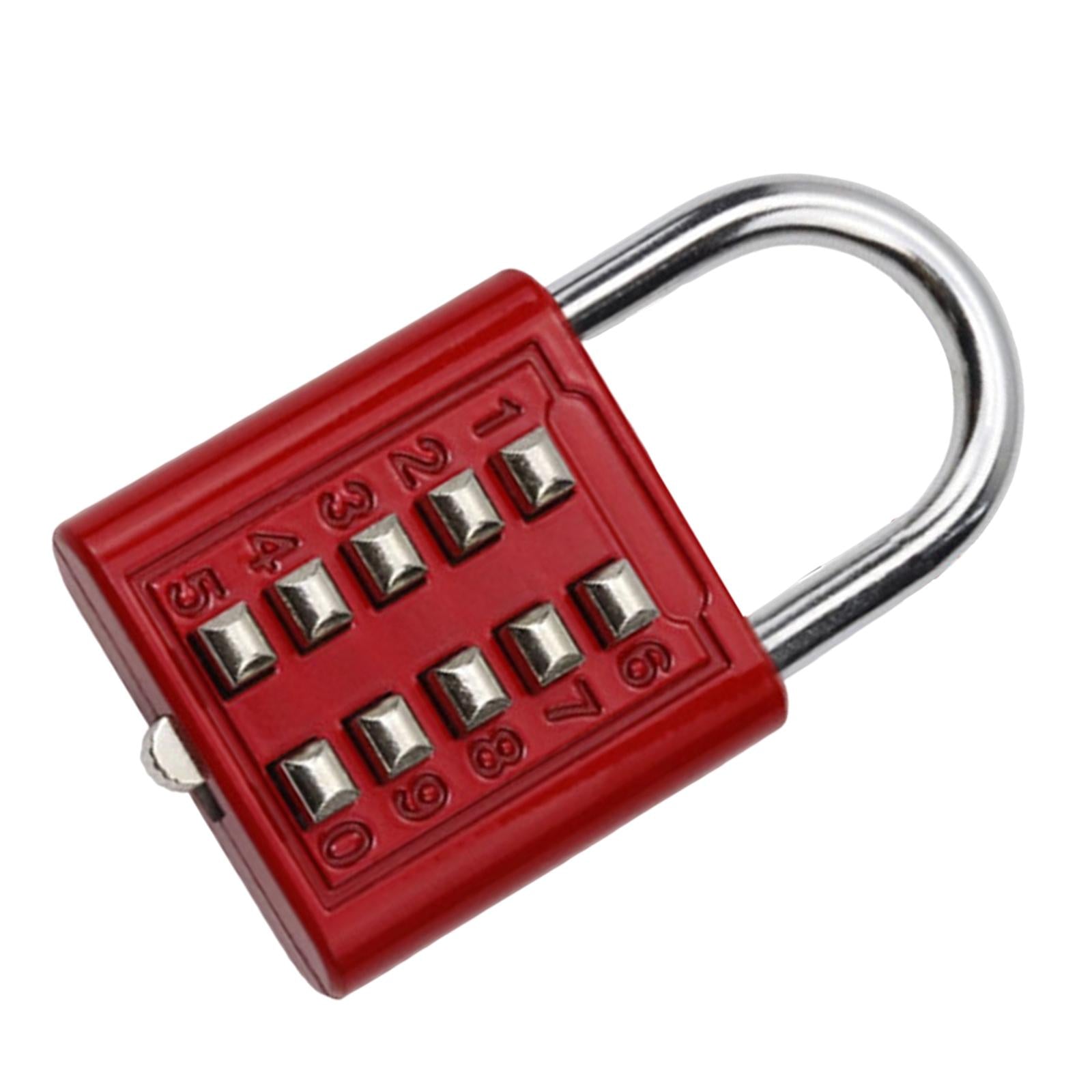 10 Digit Combination Padlock Lengthened Shackle locks for Cabinet Gate Fence Red