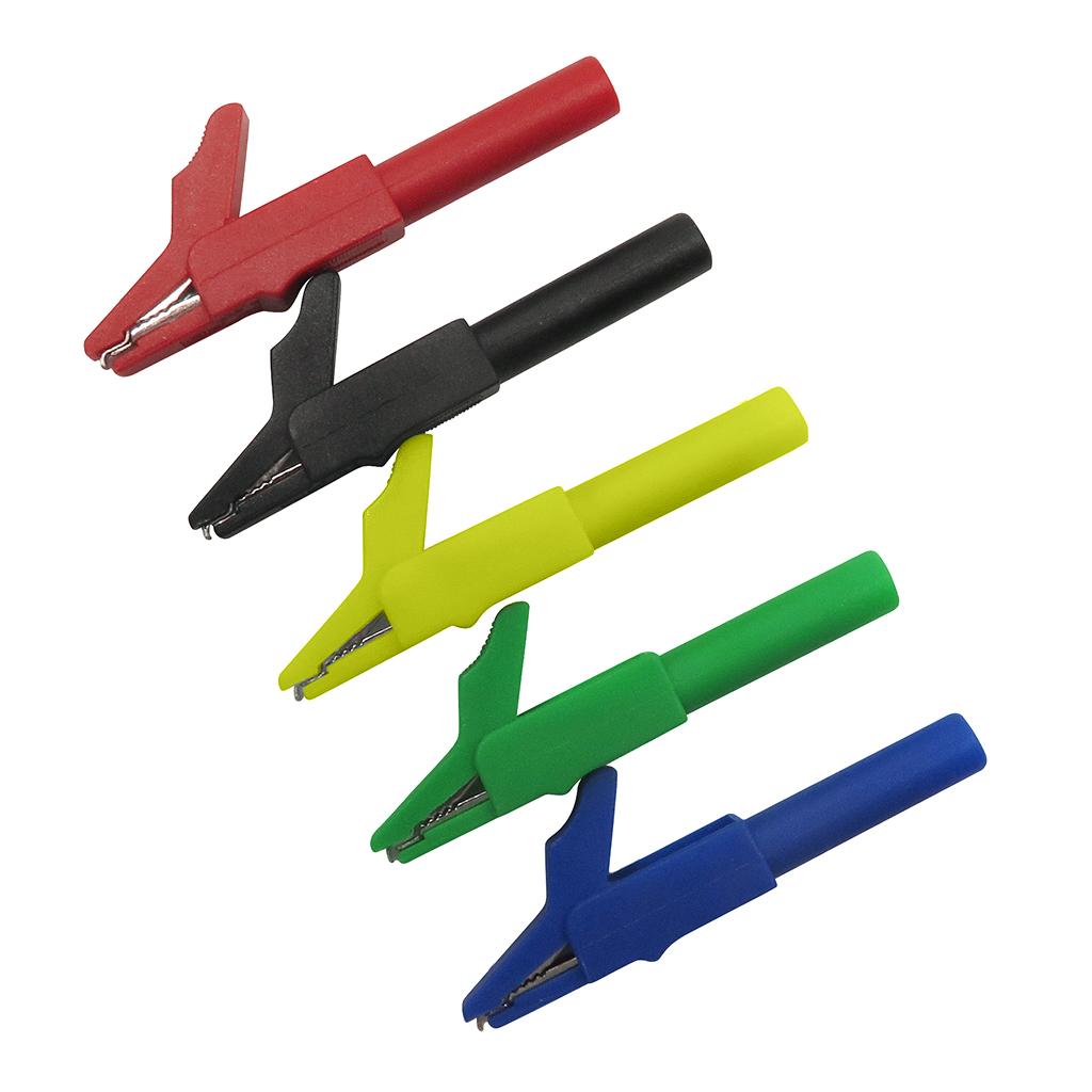 Cleqee P2007 5PCS Alligator Clip to 4mm Banana Female Jack Test Adapter