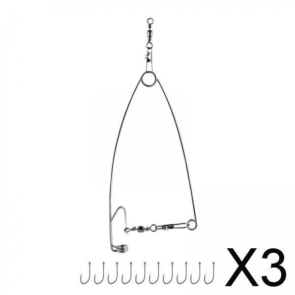 3xAutomatic Fishing Hook Hooks Fishing Hooks for Lakes Ice Fishing size 4
