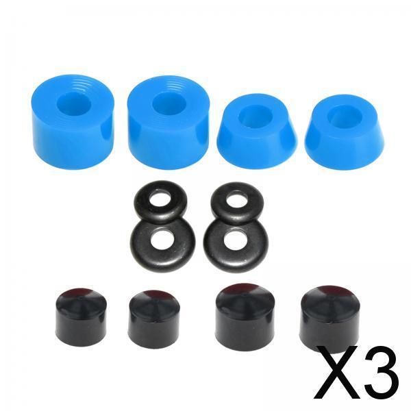 3xSkateboard Bushing Replacement Cups Washers Longboard Rebuild Kit Blue