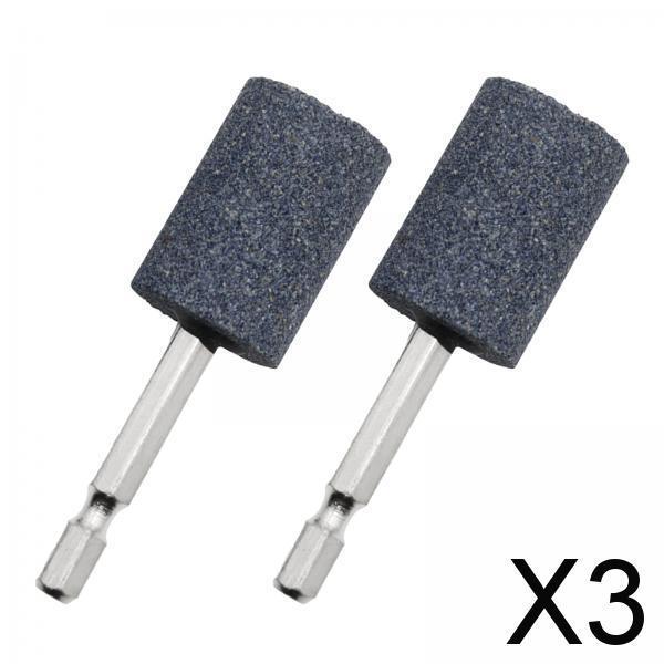 3x2Pcs Grinding Wheel Head 6.35mm Wheel Bit for Jade Bearings Cemented Carbide Cylindrical 79mm